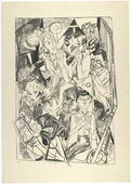 Max Beckmann. The Ideologists (plate 6) [Die Ideologen (Blatt 6)] from Hell (Die H&ouml;lle). (1919)