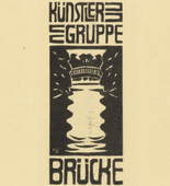 Ernst Ludwig Kirchner. Signet/title vignette of the Br&uuml;cke Artist's Group (Signet/Titelvignette K&uuml;nstlergruppe Br&uuml;cke). (1906)