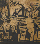 Lyonel Feininger. Woodblock for Fishing Boats (Fischerboote). 1918