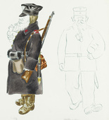 George Grosz. Fritzke and Birkholz: Costume Designs for The Case of Sergeant Grischa (Fritzke und Birkholz: Kost&uuml;mfigurinen zu Der Streit um den Sergeanten Grischa). (c. 1930)