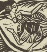 Ernst Ludwig Kirchner. The Dancer in the Cameo (Die T&auml;nzerin in der Gemme) headpiece, page 55) from Umbra vitae (Shadow of Life). 1924