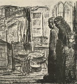 K&auml;the Kollwitz. The Homecoming (Die Heimkehr) [Poster for the Gro&szlig; Berliner Arbeitsgemeinschaft f&uuml;r alkoholfreie Jugenderziehung (Working Committee of Greater Berlin for the Alcohol-Free Upbringing of Youth)]. (c. 1927)