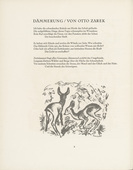 Richard Seewald. Deer (Rehzwillinge) (tailpiece, page 2) from the periodical M&uuml;nchner Bl&auml;tter f&uuml;r Dichtung und Graphik, vol. 1, no. 1 (January 1919). 1919