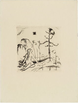 Jakob (Jack) Friedrich Bollschweiler. Kneeling Girl (Knieendes M&auml;dchen)  (plate, loose leaf) from the periodical Das Kunstblatt, vol. 1, no. 12 (Dec 1917). 1917