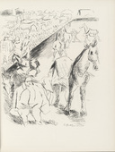 Rudolf Grossmann. Berlin Horsemarket (Berliner Pferdemarkt) (plate, page 31) from the periodical M&uuml;nchner Bl&auml;tter f&uuml;r Dichtung und Graphik, vol. 1, no. 2 (February 1919). 1919