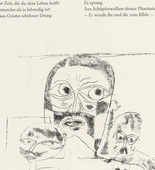 Paul Klee, Renatus Kuno. Three Heads (Drei K&ouml;pfe) (tailpiece, page 38) from the periodical M&uuml;nchner Bl&auml;tter f&uuml;r Dichtung und Graphik, vol. 1, no. 3 (March 1919). 1919