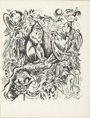 Richard Seewald. Dreamed Primeval Forest (Getr&auml;umte Urwaldlandscaft) (plate, page 43) from the periodical M&uuml;nchner Bl&auml;tter f&uuml;r Dichtung und Graphik, vol. 1, no. 3 (March 1919). 1919