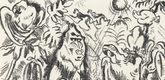 Richard Seewald. Dreamed Primeval Forest (Getr&auml;umte Urwaldlandscaft) (plate, page 43) from the periodical M&uuml;nchner Bl&auml;tter f&uuml;r Dichtung und Graphik, vol. 1, no. 3 (March 1919). 1919