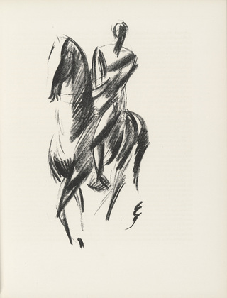 Edwin Scharff. Rider (Reiter) (plate, page 47) from the periodical M&uuml;nchner Bl&auml;tter f&uuml;r Dichtung und Graphik, vol. 1, no. 3 (March 1919). 1919