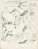 Rudolf Grossmann. Ox Stable (Ochsenstall) (plate, page 63) from the periodical M&uuml;nchner Bl&auml;tter f&uuml;r Dichtung und Graphik, vol. 1, no. 4 (April 1919). 1919