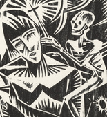 Josef Eberz, Renatus Kuno. The Nun and Death (Die Nonne und der Tod) (plate, page 71) from the periodical M&uuml;nchner Bl&auml;tter f&uuml;r Dichtung und Graphik, vol. 1, no. 5 (May 1919). 1919