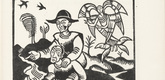 Richard Seewald, Renatus Kuno. The Blind Man and the Cripple (Der Blinde und der Lahme) (plate, page 75) from the periodical M&uuml;nchner Bl&auml;tter f&uuml;r Dichtung und Graphik, vol. 1, no. 5 (May 1919). 1919