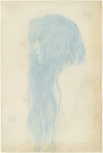 Gustav Klimt. Profile of a Girl (Study for 'Thalia and Melpomene') (Brustbild eines M&auml;dchens mit langem Haar im Profil nach links) Profile of a Girl (Study for 'Thalia and Melpomene'). (1898-99)