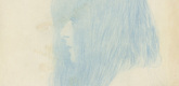 Gustav Klimt. Profile of a Girl (Study for 'Thalia and Melpomene') (Brustbild eines M&auml;dchens mit langem Haar im Profil nach links) Profile of a Girl (Study for 'Thalia and Melpomene'). (1898-99)