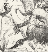 Walther Teutsch. Faun and Nymph (Faun und Nymphe) (plate, page 95) from the periodical M&uuml;nchner Bl&auml;tter f&uuml;r Dichtung und Graphik, vol. 1, no. 6 (June 1919). 1919