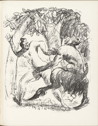Walther Teutsch. Faun and Nymph (Faun und Nymphe) (plate, page 95) from the periodical M&uuml;nchner Bl&auml;tter f&uuml;r Dichtung und Graphik, vol. 1, no. 6 (June 1919). 1919