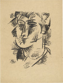Conrad Felixm&uuml;ller. Head of Londa II (Kopf Londa II) (plate, loose leaf) from the periodical Das Kunstblatt, vol. 2, no. 1 (Jan 1918). 1918 (executed 1917)