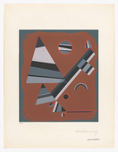 after Vasily Kandinsky. Gray (Gris) (plate 7) from Art d'Aujourd'hui, Ma&icirc;tres de l'Art Abstrait (Art of Today, Masters of Abstract Art): Album I. 1953 (original composition executed by Kandinsky in 1931)