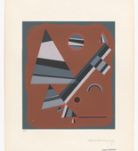 after Vasily Kandinsky. Gray (Gris) (plate 7) from Art d'Aujourd'hui, Ma&icirc;tres de l'Art Abstrait (Art of Today, Masters of Abstract Art): Album I. 1953 (original composition executed by Kandinsky in 1931)