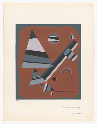 after Vasily Kandinsky. Gray (Gris) (plate 7) from Art d'Aujourd'hui, Ma&icirc;tres de l'Art Abstrait (Art of Today, Masters of Abstract Art): Album I. 1953 (original composition executed by Kandinsky in 1931)