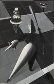 Oskar Schlemmer. Figurines in Space: Study for the Triadic Ballet (Figurinen im Raum: Mise-en-sc&egrave;ne for Das Triadische Ballett). (c. 1924)