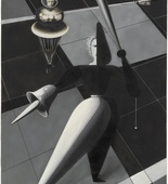 Oskar Schlemmer. Figurines in Space: Study for the Triadic Ballet (Figurinen im Raum: Mise-en-sc&egrave;ne for Das Triadische Ballett). (c. 1924)