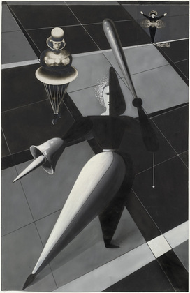 Oskar Schlemmer. Figurines in Space: Study for the Triadic Ballet (Figurinen im Raum: Mise-en-sc&egrave;ne for Das Triadische Ballett). (c. 1924)