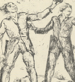 Adolf Ferdinand Schinnerer. Men on Stilts (Stelzenl&auml;ufer) (plate, page 135) from the periodical M&uuml;nchner Bl&auml;tter f&uuml;r Dichtung und Graphik, vol. 1, no. 9 (September 1919). 1919