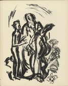 Karl Caspar. God the Father Shows Paradise to Adam (Gottvater zeigt Adam das Paradies) (plate, page 165) from the periodical M&uuml;nchner Bl&auml;tter f&uuml;r Dichtung und Graphik, vol. 1, no. 11/12 (December 1919). 1919