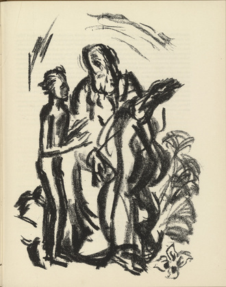 Karl Caspar. God the Father Shows Paradise to Adam (Gottvater zeigt Adam das Paradies) (plate, page 165) from the periodical M&uuml;nchner Bl&auml;tter f&uuml;r Dichtung und Graphik, vol. 1, no. 11/12 (December 1919). 1919