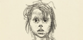 K&auml;the Kollwitz. Child's Head (Kinderkopf). (1925)
