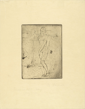 Wilhelm Lehmbruck. Contemplative Girl (small, full) [Sinnendes M&auml;dchen (klein, ganz)]. (1911)