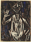 Christian Rohlfs. Idol (Torso with Raised Hand) [G&ouml;tze (Halbfigur mit erhobener Hand)]. (1921), dated 1926