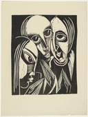 Karl Opfermann. Three Heads (Drei K&ouml;pfe)  from the periodical K&uuml;ndung, vol. 1, no. 1 (January 1921). 1921 (executed 1920)