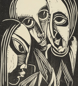 Karl Opfermann. Three Heads (Drei Köpfe) from the periodical Kündung, vol. 1, no. 1 (January 1921). 1921 (executed 1920)