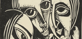 Karl Opfermann. Three Heads (Drei K&ouml;pfe)  from the periodical K&uuml;ndung, vol. 1, no. 1 (January 1921). 1921 (executed 1920)