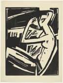 Heinrich Stegemann. Nude Combing Her Hair (Nackte Frau sich k&auml;mmend) from the periodical K&uuml;ndung , vol. 1, no. 1 (January 1921). 1921 (executed 1920)
