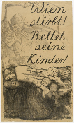 K&auml;the Kollwitz. Vienna Is Dying! Save Its Children! (Wien stirbt! Rettet seine Kinder!). 1920