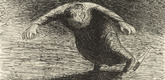 Ernst Barlach. Woman Falling (St&uuml;rzende Frau) from The Dead Day (Der tote Tag). (1910-11, published 1912)