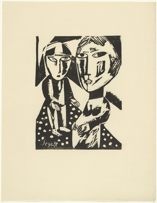 Lasar Segall. Widow and Child (Witwe und Kind) from the periodical K&uuml;ndung, vol. 1, no. 2 (February 1921). 1921 (executed 1920)