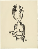 Lasar Segall. Young Beggar (Junge Bettlerin) from the periodical K&uuml;ndung, vol. 1, no. 2 (February 1921). 1921 (executed 1920)