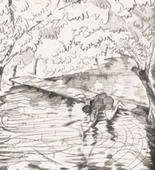 Max Oppenheimer (MOPP). On the Bridge in Lodi (Auf der Br&uuml;cke von Lodi)  from the portfolio Das Buch Le Grand. (1913, published 1914)