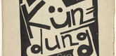 Karl Schmidt-Rottluff. Cover from the periodical K&uuml;ndung, vol. 1, no. 1 (January 1921). 1921 (executed 1920)