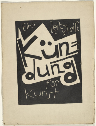 Karl Schmidt-Rottluff. Cover from the periodical K&uuml;ndung, vol. 1, no. 1 (January 1921). 1921 (executed 1920)