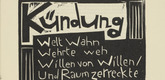 Karl Schmidt-Rottluff. Proclamation (K&uuml;ndung) from the periodical K&uuml;ndung, vol. 1, no. 1 (January 1921). 1921 (executed 1920)