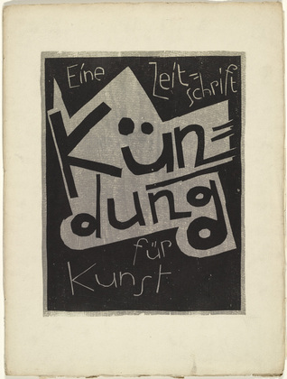 Karl Schmidt-Rottluff. Cover from the periodical K&uuml;ndung, vol. 1, no. 2 (February 1921). 1921 (executed 1920)