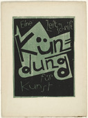 Karl Schmidt-Rottluff. Cover from the periodical K&uuml;ndung, vol. 1, no. 3 (March 1921). 1921 (executed 1920)