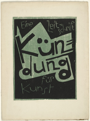 Karl Schmidt-Rottluff. Cover from the periodical K&uuml;ndung, vol. 1, no. 3 (March 1921). 1921 (executed 1920)