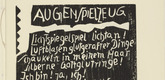 Franz Radziwill. Playthings for the Eye (Augenspielzeug) from the periodical K&uuml;ndung, vol. 1, no. 3 (March 1921). 1921 (executed 1920)