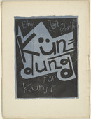 Karl Schmidt-Rottluff. Cover from the periodical K&uuml;ndung, vol. 1, no. 4, 5, 6 (April, May, June 1921). 1921 (executed 1920)